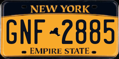 NY license plate GNF2885