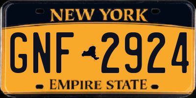 NY license plate GNF2924