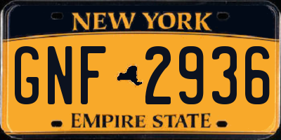 NY license plate GNF2936