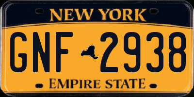 NY license plate GNF2938