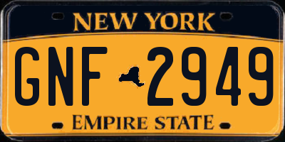 NY license plate GNF2949