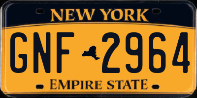 NY license plate GNF2964