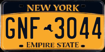 NY license plate GNF3044