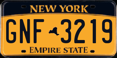 NY license plate GNF3219