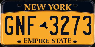 NY license plate GNF3273