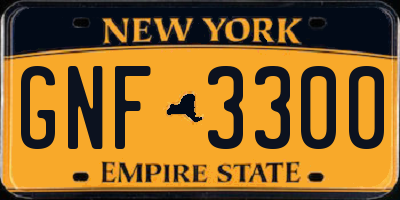 NY license plate GNF3300