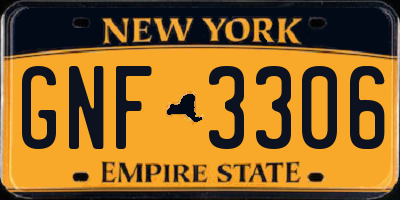 NY license plate GNF3306