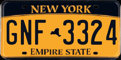 NY license plate GNF3324