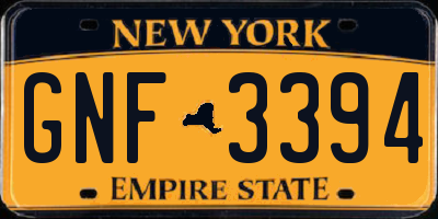 NY license plate GNF3394