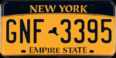 NY license plate GNF3395