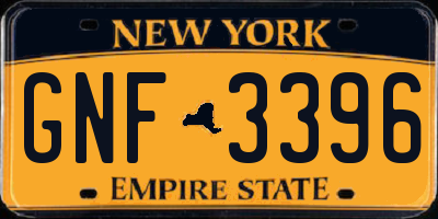 NY license plate GNF3396