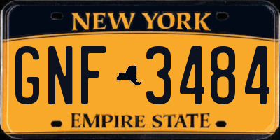 NY license plate GNF3484