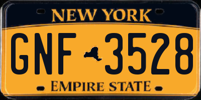 NY license plate GNF3528