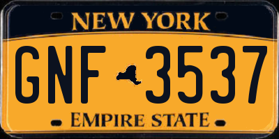 NY license plate GNF3537