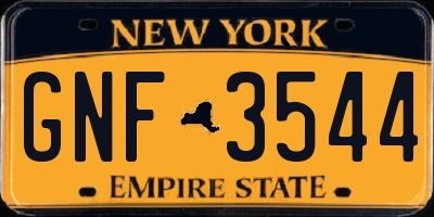 NY license plate GNF3544
