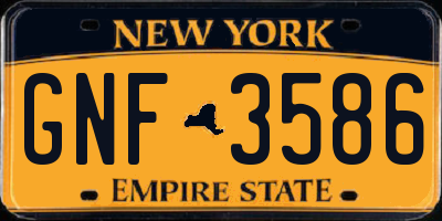 NY license plate GNF3586