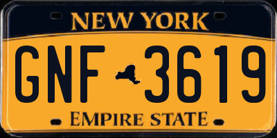 NY license plate GNF3619