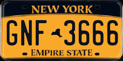 NY license plate GNF3666