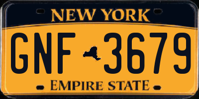 NY license plate GNF3679