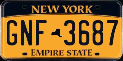 NY license plate GNF3687
