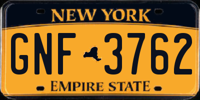 NY license plate GNF3762