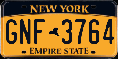 NY license plate GNF3764