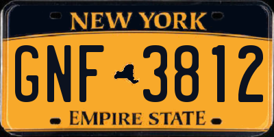 NY license plate GNF3812