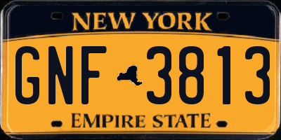 NY license plate GNF3813