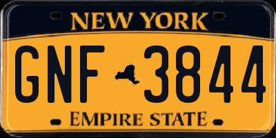 NY license plate GNF3844