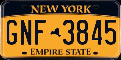 NY license plate GNF3845