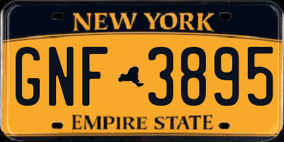 NY license plate GNF3895