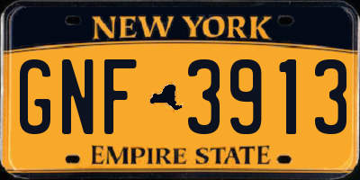 NY license plate GNF3913