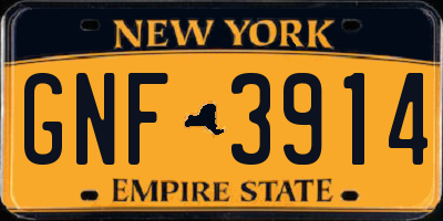 NY license plate GNF3914