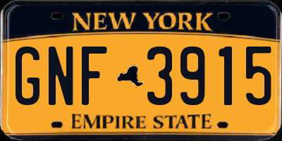 NY license plate GNF3915