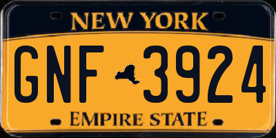 NY license plate GNF3924