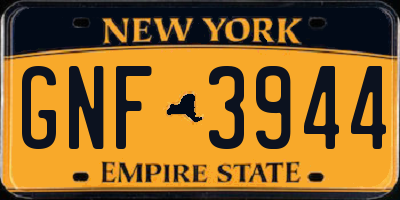 NY license plate GNF3944