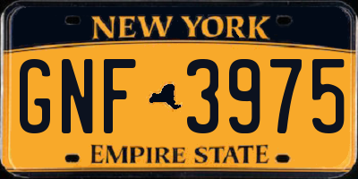 NY license plate GNF3975