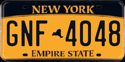 NY license plate GNF4048