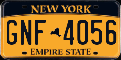 NY license plate GNF4056