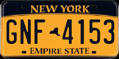 NY license plate GNF4153