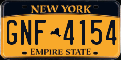 NY license plate GNF4154