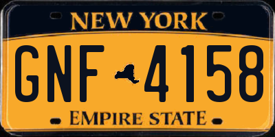 NY license plate GNF4158