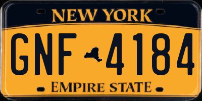 NY license plate GNF4184