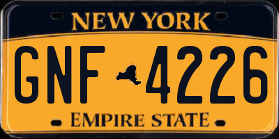 NY license plate GNF4226