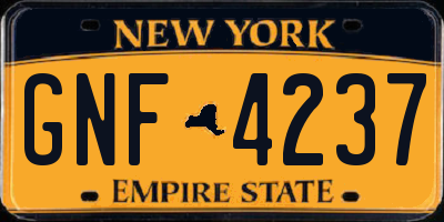 NY license plate GNF4237