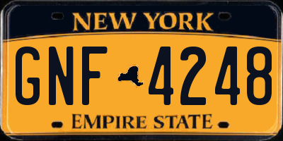 NY license plate GNF4248
