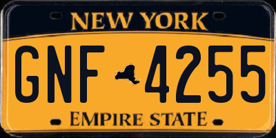 NY license plate GNF4255