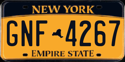 NY license plate GNF4267
