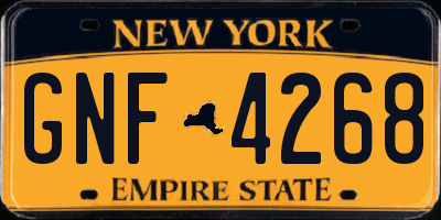 NY license plate GNF4268