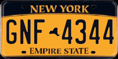 NY license plate GNF4344